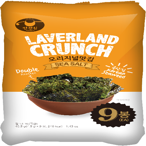 LAVERLAND CRUNCH CRISPY SEAWEED SNACK SEA SALT