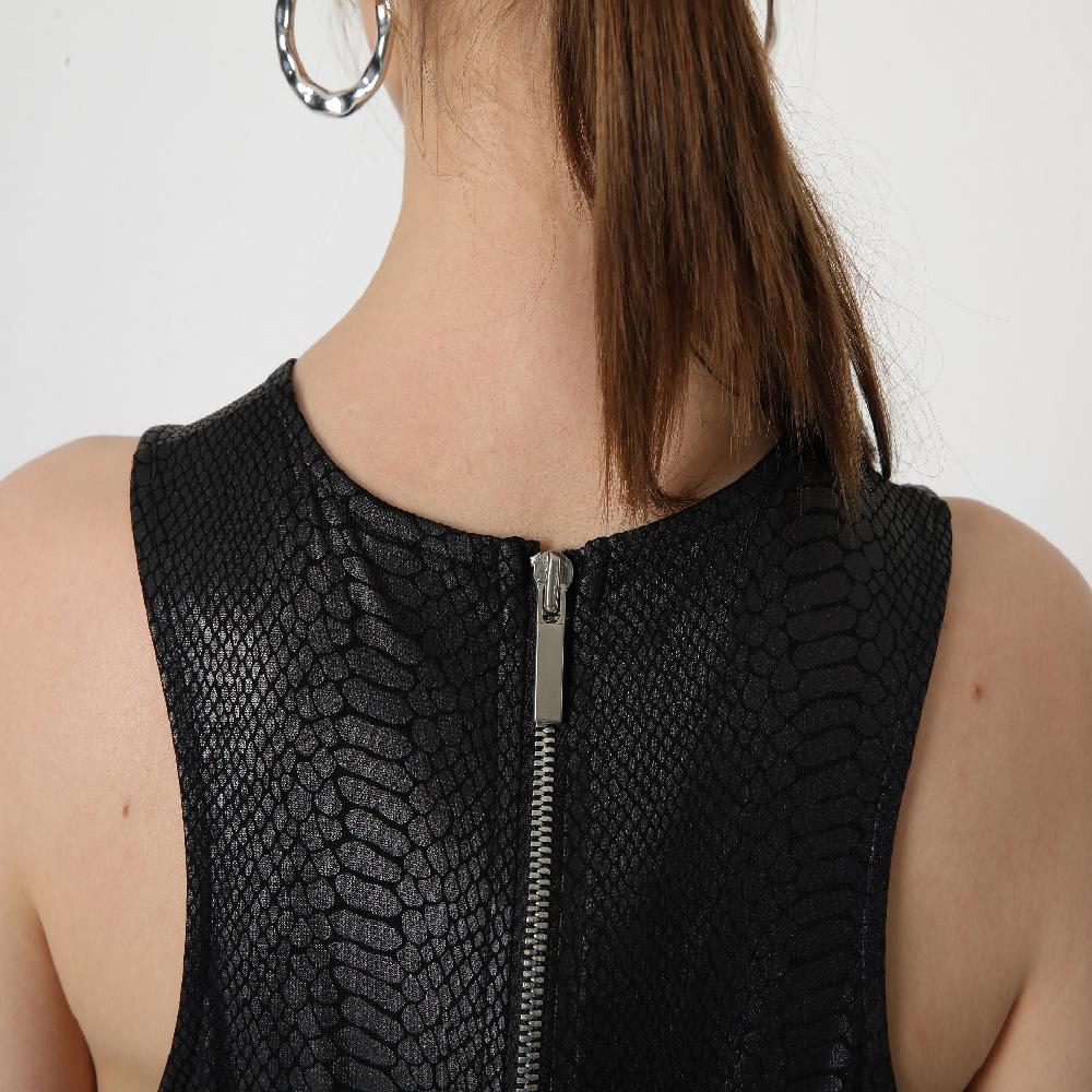 Korean knit shinny animal pattern mini dress ( EM-007 )