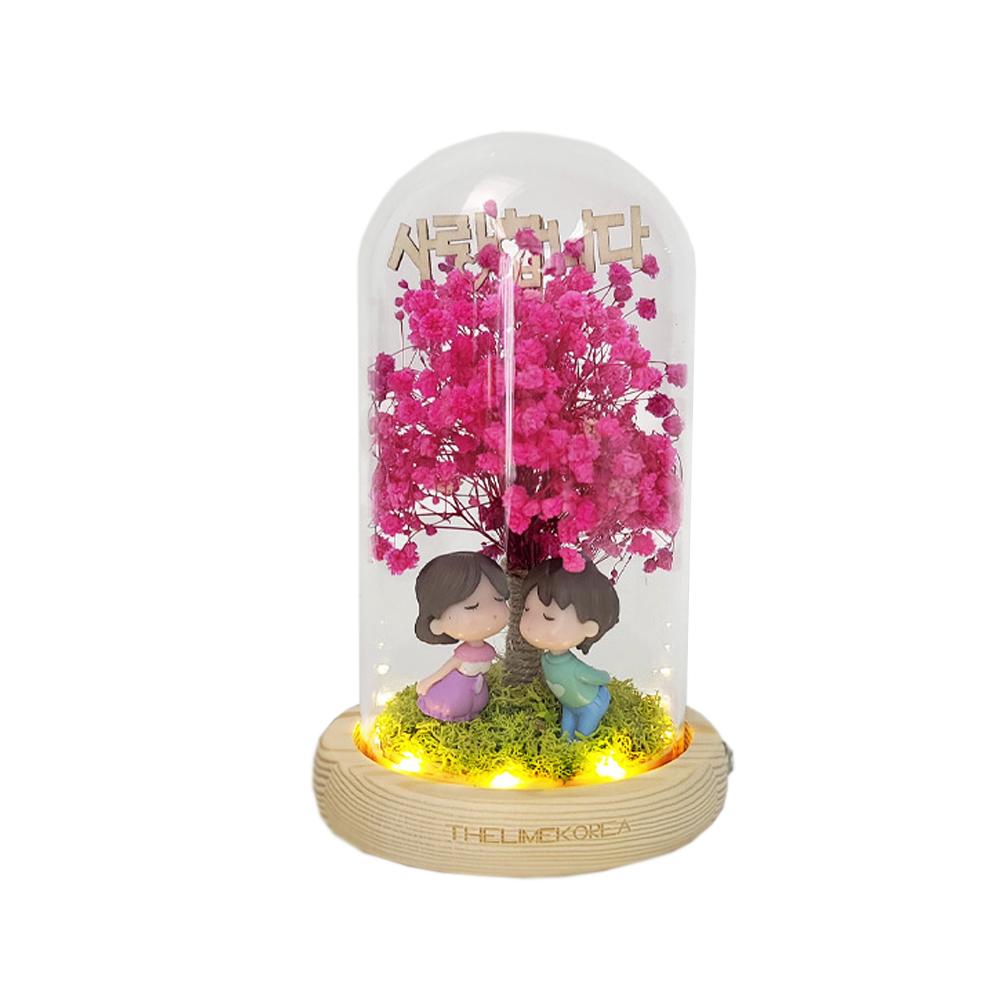 LED Couple Blossom Glass Dome Mood Light Pure Love